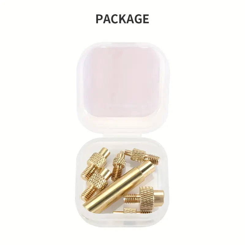 Brass Heat Insert Nut Tool Kit for 3D Printers - M2 to M8 Sizes, Compatible with Standard Soldering Iron Tips, Polished Finish