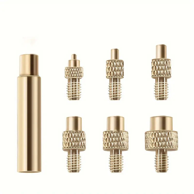 Brass Heat Insert Nut Tool Kit for 3D Printers - M2 to M8 Sizes, Compatible with Standard Soldering Iron Tips, Polished Finish
