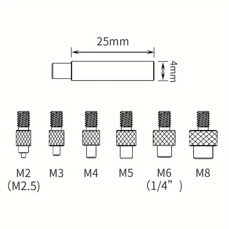 Brass Heat Insert Nut Tool Kit for 3D Printers - M2 to M8 Sizes, Compatible with Standard Soldering Iron Tips, Polished Finish