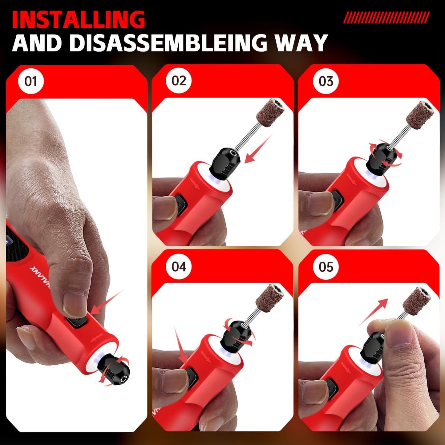 Cordless Rotary Tool, 5-Speed