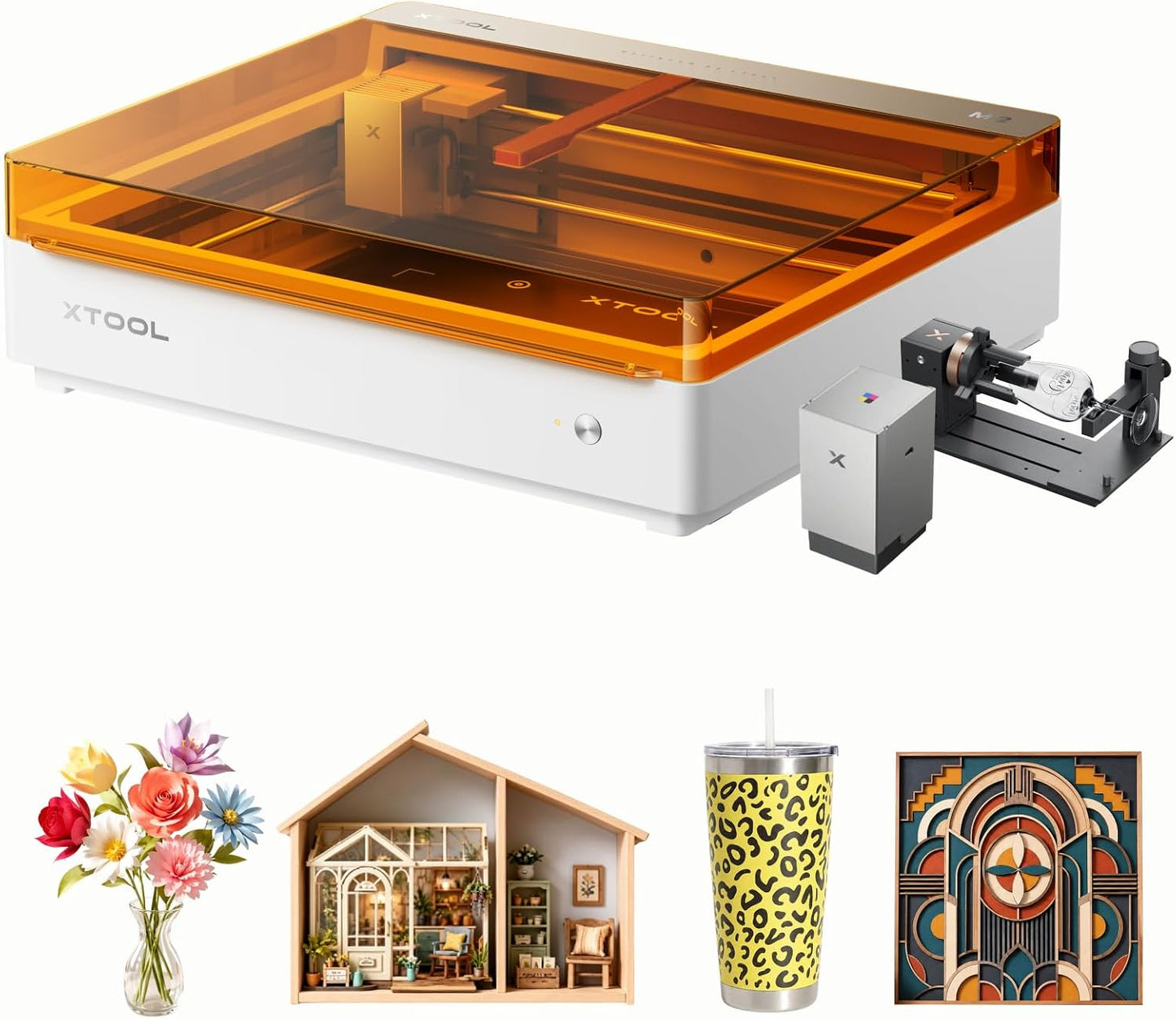 xTool M2 20W Color Craft Laser Engraver, with Full-Color CMYK Inkjet Printer