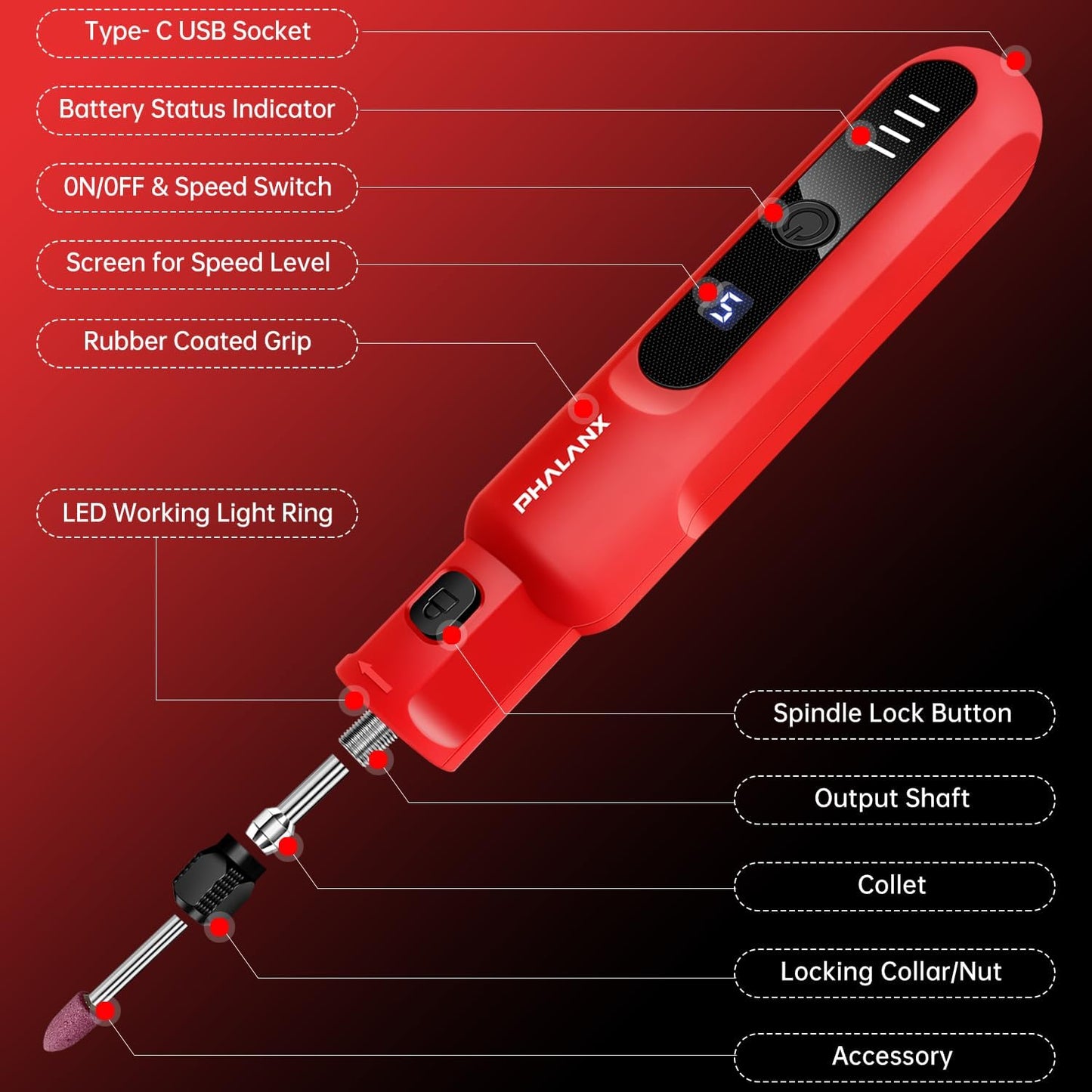 Cordless Rotary Tool, 5-Speed