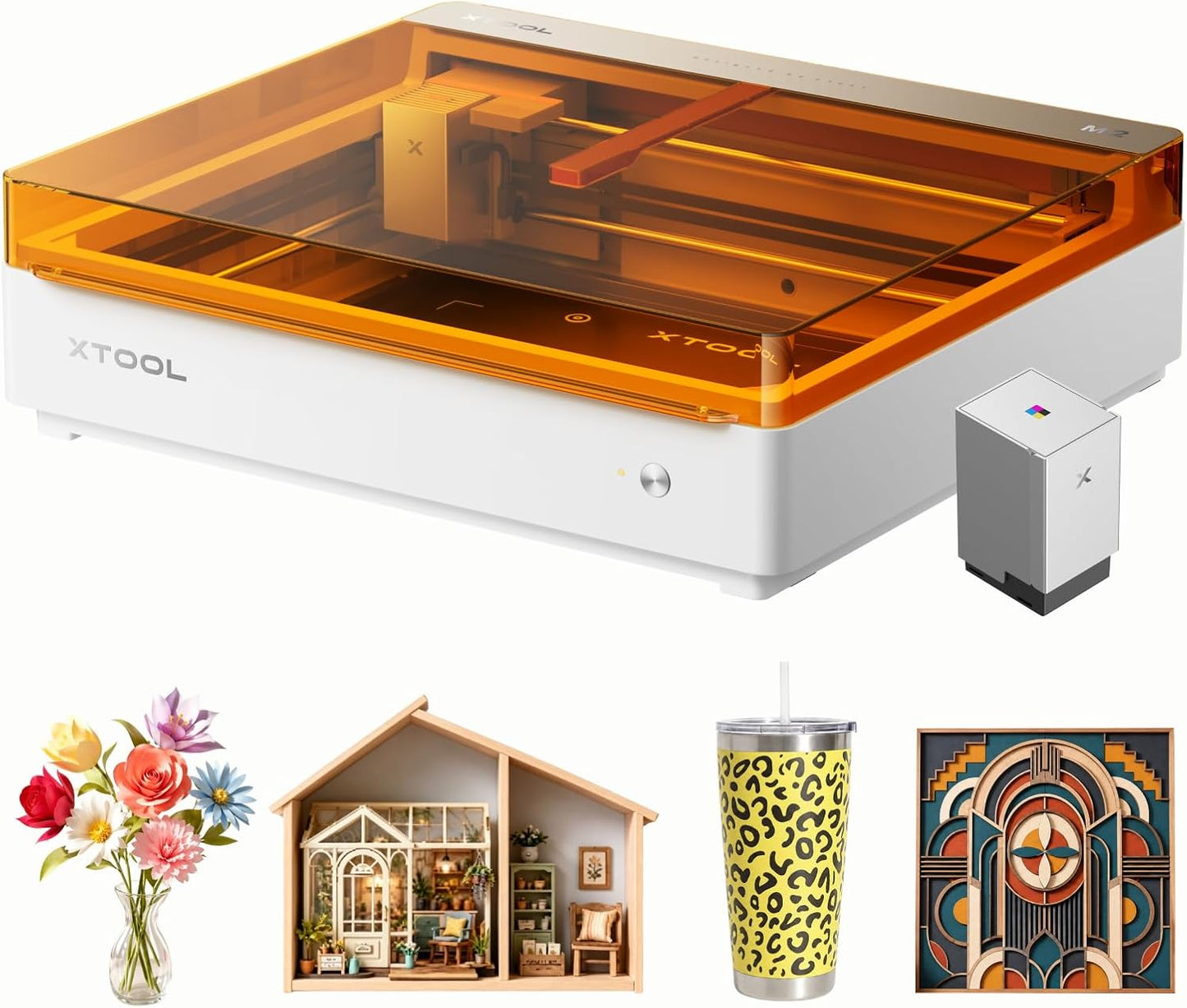 xTool M2 20W Color Craft Laser Engraver, with Full-Color CMYK Inkjet Printer